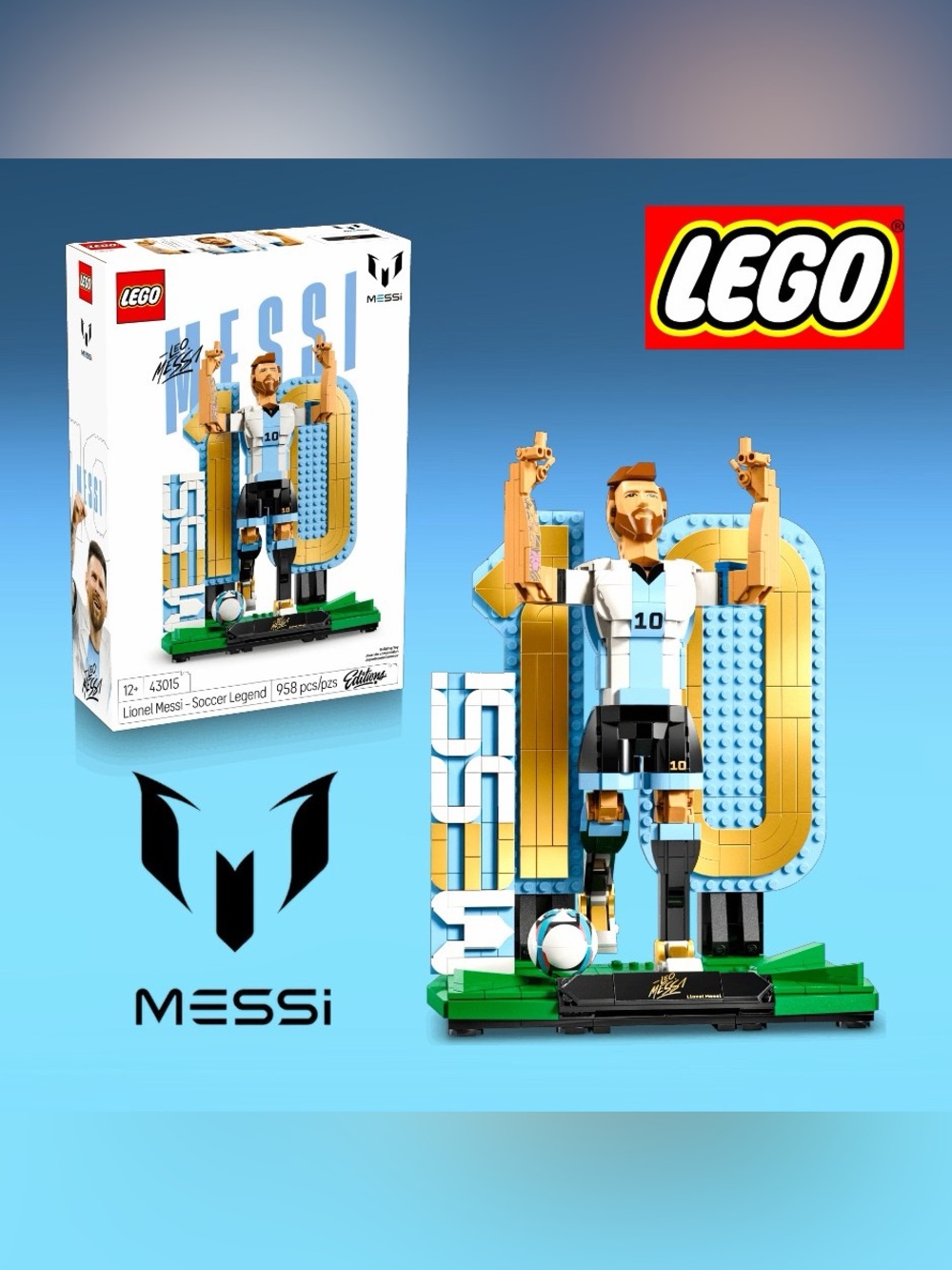 LEGO Editions Soccer Legend #43015: Lionel Messi (958 Pieces)